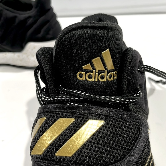 ADIDAS Deep Threat J Black,Gold,White Kids Basketball Sneaker Shoes  SIZE 3 1/2 - Picture 10 of 11